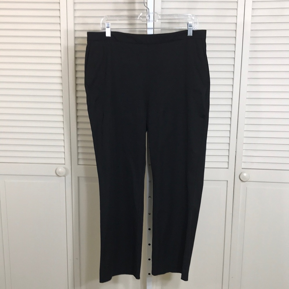 Eileen Fisher Organic Cotton Stretch Cropped Side Zip Pants Size 14
